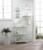 White Basket Weave Bakers Rack