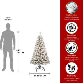 PVC, Christmas Tree, Christmas Decorations,  With Lights (Option: 4ft)